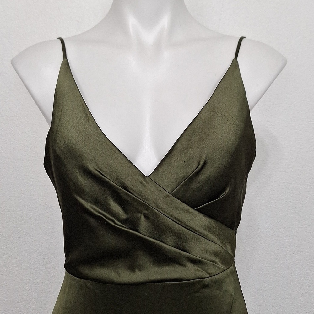 Jenny Yoo Green Beckette Faux Surplice Evening Wear Formal Cocktail Maxi Dress 4 - Picture 4 of 15